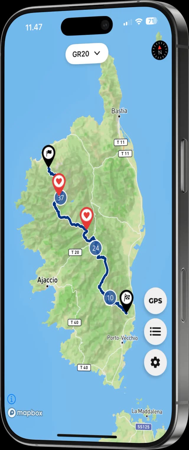 Phone showing the app